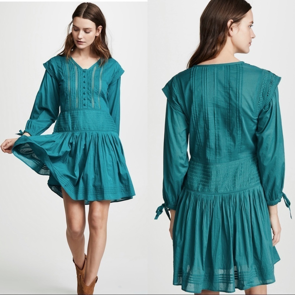 NWT SEA New York Emerald Pleated Hemingway Dress